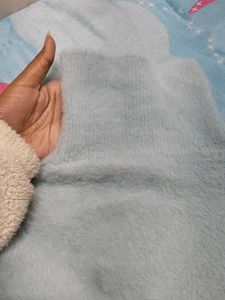 Blue Fuzzy Knit Sweater