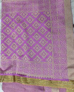 Elegant Pink &amp; Gold Ethnic Fabric