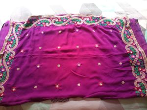 party wear, purple 💜💜 colour saree