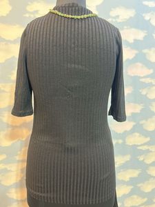 MANGO Black Ribbed Knit Co-ord Set