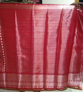 Elegant Red &amp; Olive Saree
