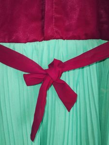 Offer Turquoise- Purple MirrorWork Gown Girls12-16