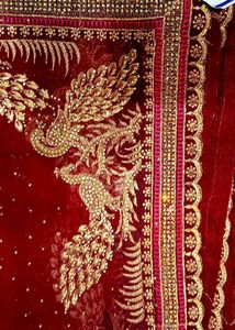 Red &amp; Gold Embroidered Saree