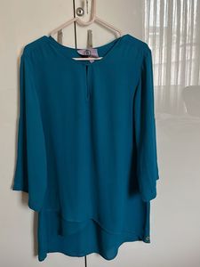Elegant Teal Layered Top