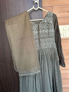 ethnic heavy embodiery georgette gown