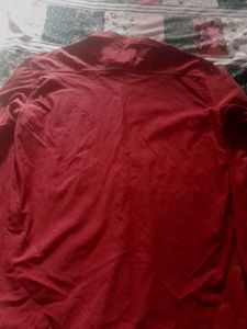 Red Long Sleeve Button Down Shirt