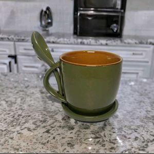 Coffee Mug Combo With Coaster And Spoon