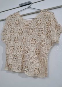 Floral Knit Lace Crop Top