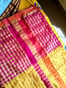 Dual Clr Checked Saree