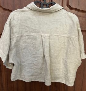 Zara Linen Blend Crop Top