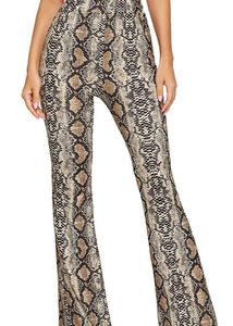 Snakeskin Print Bell Bottoms