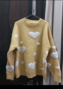 Heart Pattern Knit Sweater 💛