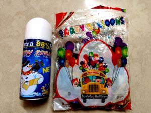 Snow Spray And Balloon For Birthday Party Celebrat