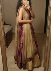 Elegant Purple &amp; Gold lehenga set