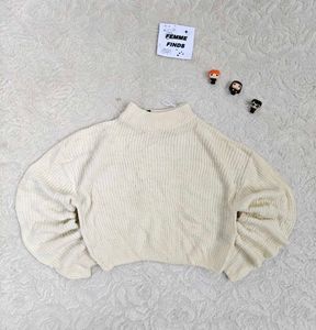 H&M Cream Knit Cropped Sweater