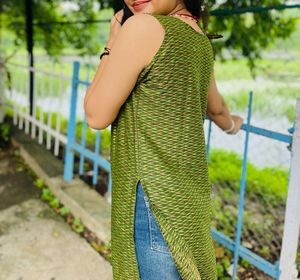 Green Patterned Kurti/Tunic