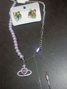 Korean Necklace With Earrings
