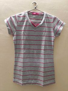 Grey Striped Top
