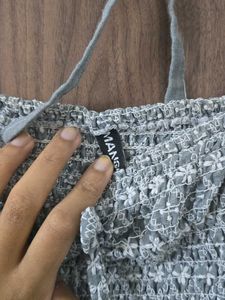 Embroidered Peplum Top