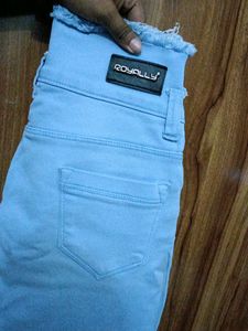 Baby Blue Jeans. Flexible Fabric Jean Material