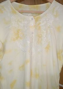 Embroidered Yellow Top