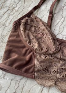 Brown Lace Corset Top