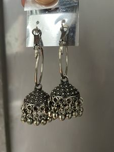 Silver Jhumka Earrings