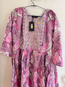 Pink Floral Anarkali Suit