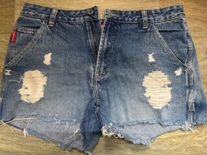 Ribbed Denim Shorts For Women