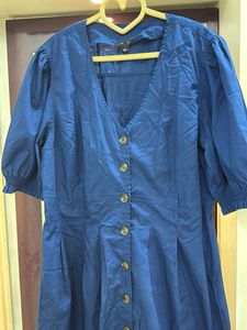 Chic Blue Button-Down Dress