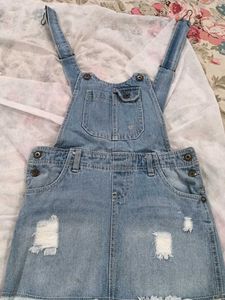 Denim Dungaree For 10-12 Yrs Girls