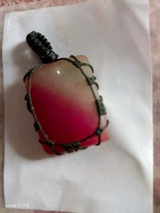 Pink And White Onyx Agate Pendant