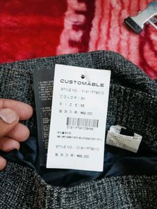 Gray Button Detail Mini Skirt