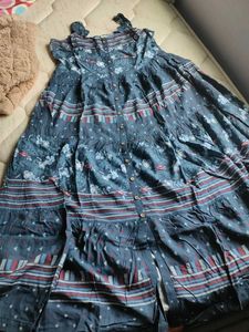 Bombay Paisley Navy Blue Tiered Dress