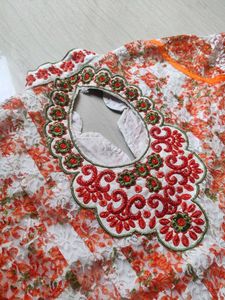 Lace Anarkhali Kurta With Embroidery For Women