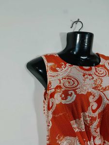 Orange Printed Dress For Women&#39;s