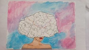 Abstract Woman Watercolor Painting- 1 sheet