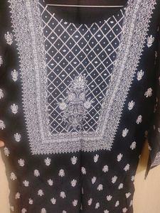 Elegant Black Printed Kurta