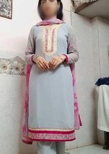 Grey Embroidered Salwar Suit