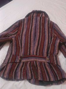 Striped Peplum Jacket
