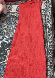 Coral Strapless Maxi Dress