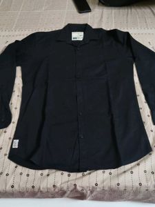 Casual Black Cotton Shirt