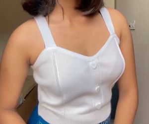 Cute Heart Button Crop Top