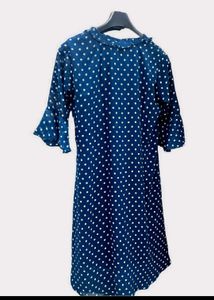 Navy Polka Dot Midi Dress