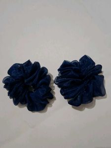 Navy Blue Hair Scrunchies