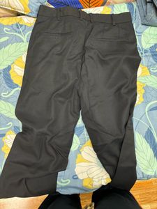 Straight fit navy blue formal pant