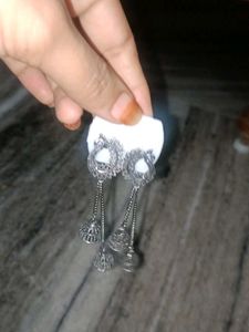 Silver Jhumka Earrings