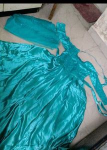 Elegant Teal Ethnic Gown