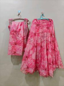 Baby Pink Organza Lehenga
