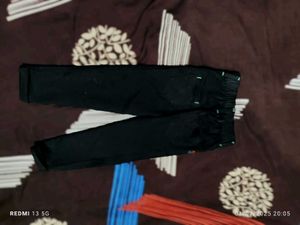 Black Casual Pants with Graphic